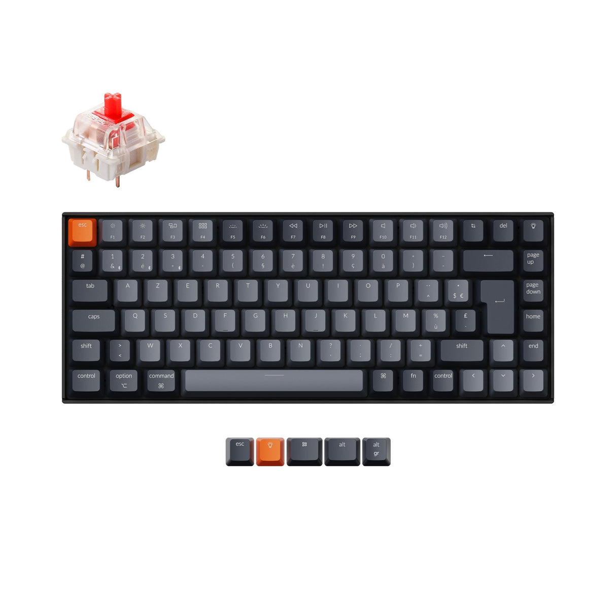 Kabellose mechanische Tastatur Keychron K2 (Frankreich ISO-FR-Layout) – Version 2