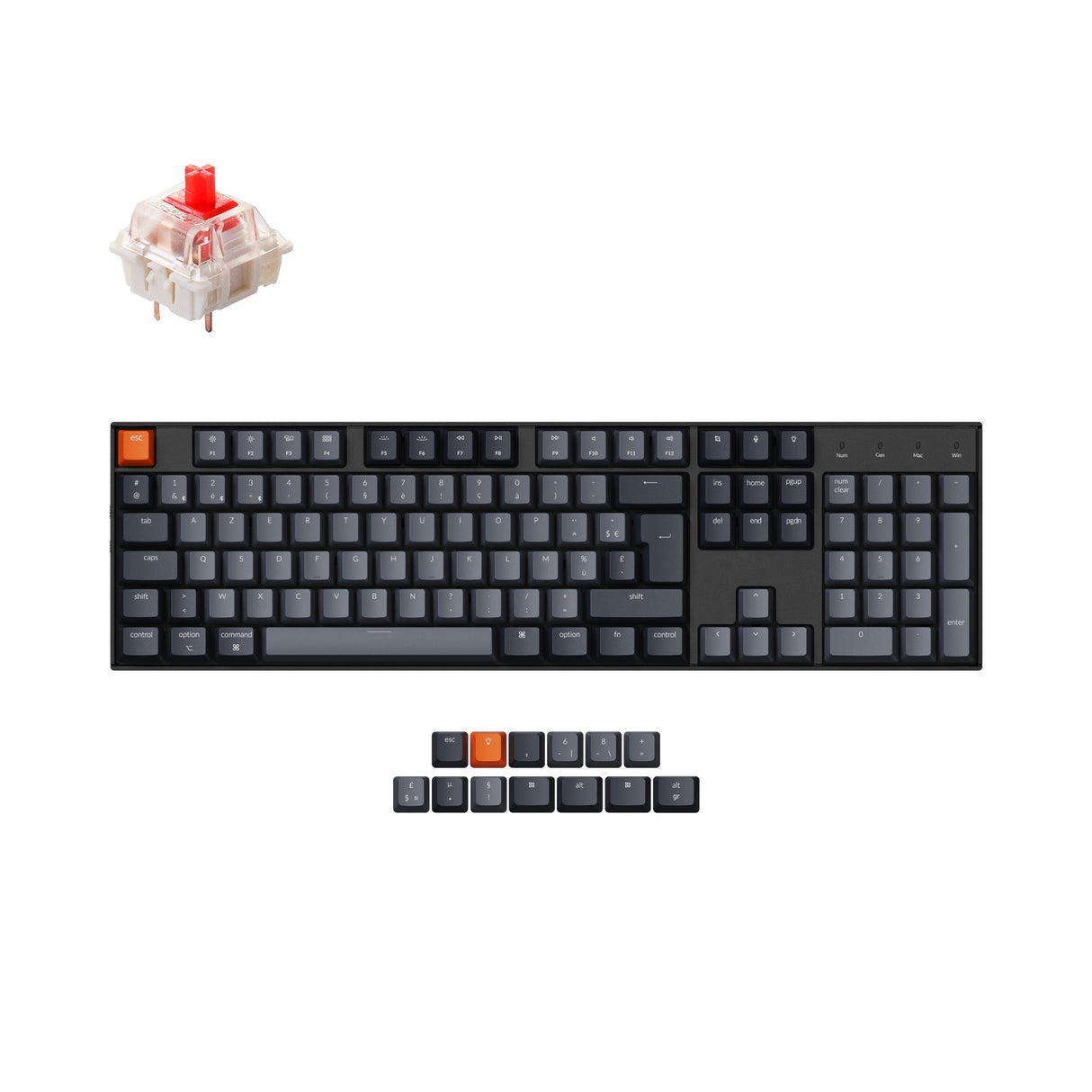 Keychron K10 kabellose mechanische Tastatur (Frankreich ISO-FR-Layout)