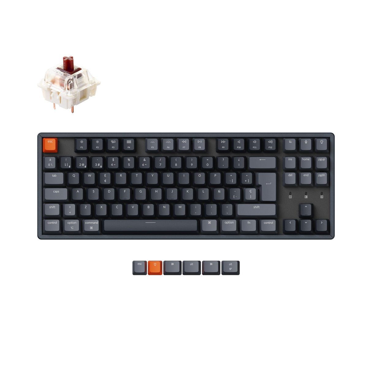 Keychron K8 kabellose mechanische Tastatur (spanisches ISO-ES-Layout)