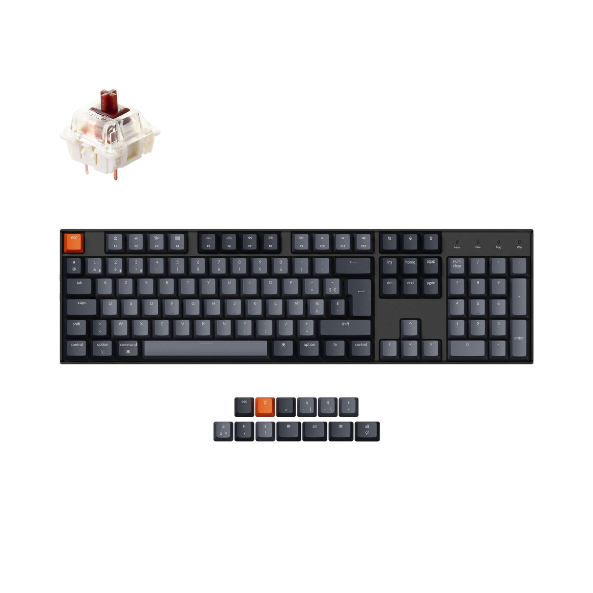 Keychron K10 kabellose mechanische Tastatur (Frankreich ISO-FR-Layout)