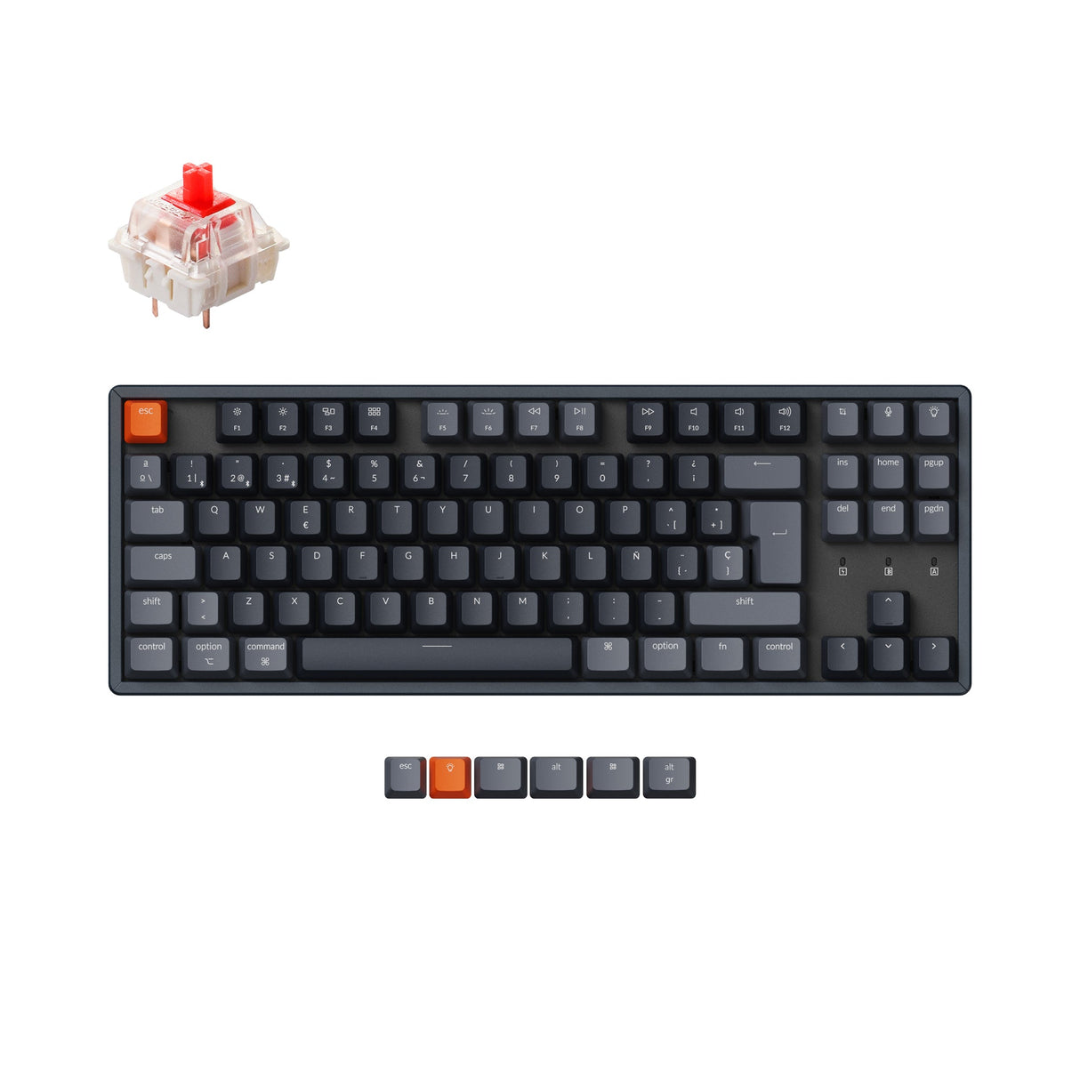 Keychron K8 kabellose mechanische Tastatur (spanisches ISO-ES-Layout)