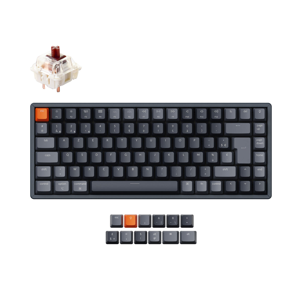 Kabellose mechanische Tastatur Keychron K2 (Frankreich ISO-FR-Layout) – Version 2