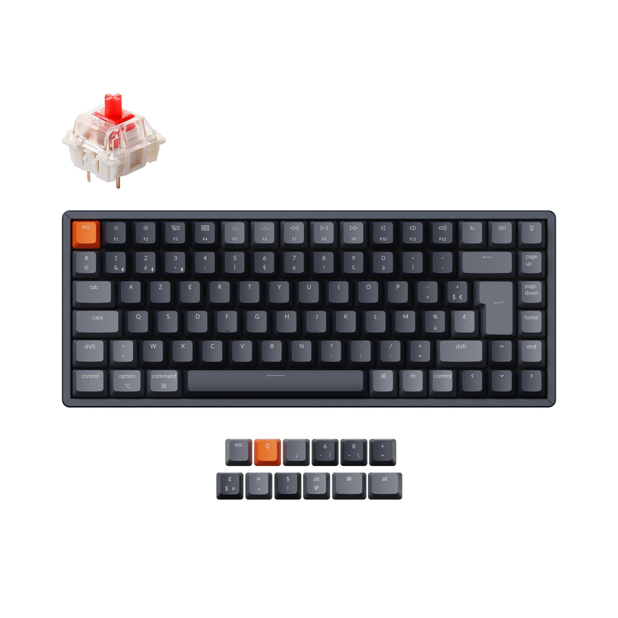 Kabellose mechanische Tastatur Keychron K2 (Frankreich ISO-FR-Layout) – Version 2