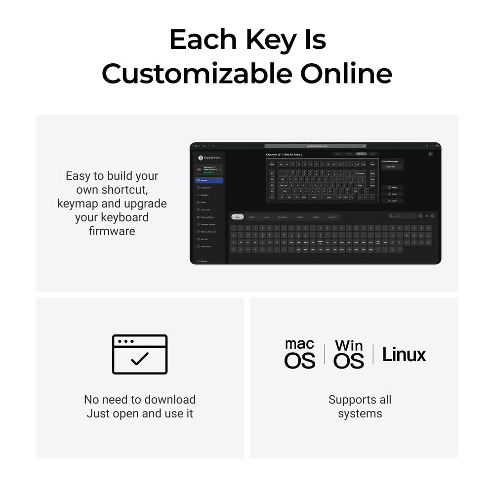 Keychron Q11 Ultra 8K Wireless Custom Mechanical Keyboard (US ANSI Layout)