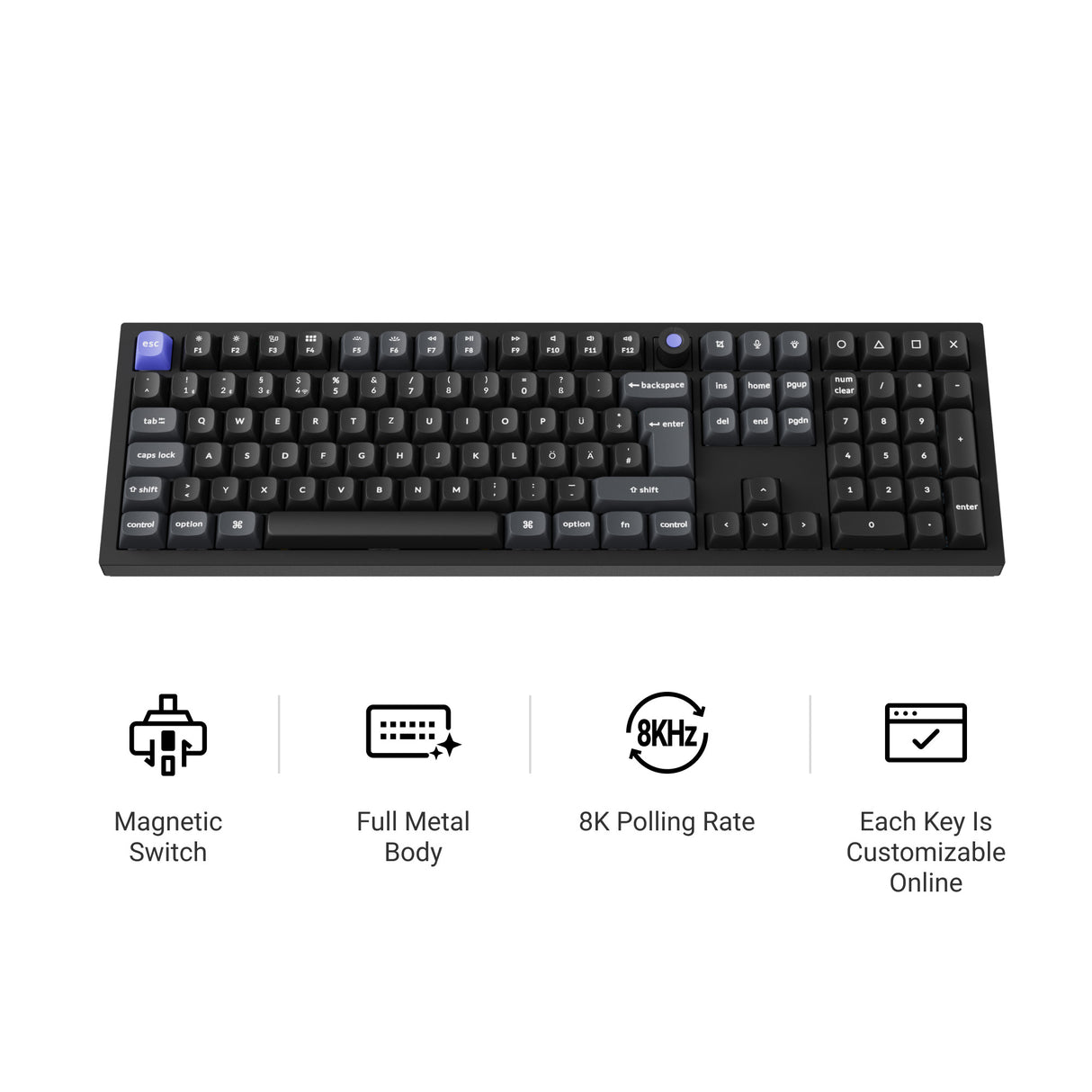 Keychron Q6 HE 8K Magnetic Switch Keyboard(ISO Layout Only Wired Keyboard)