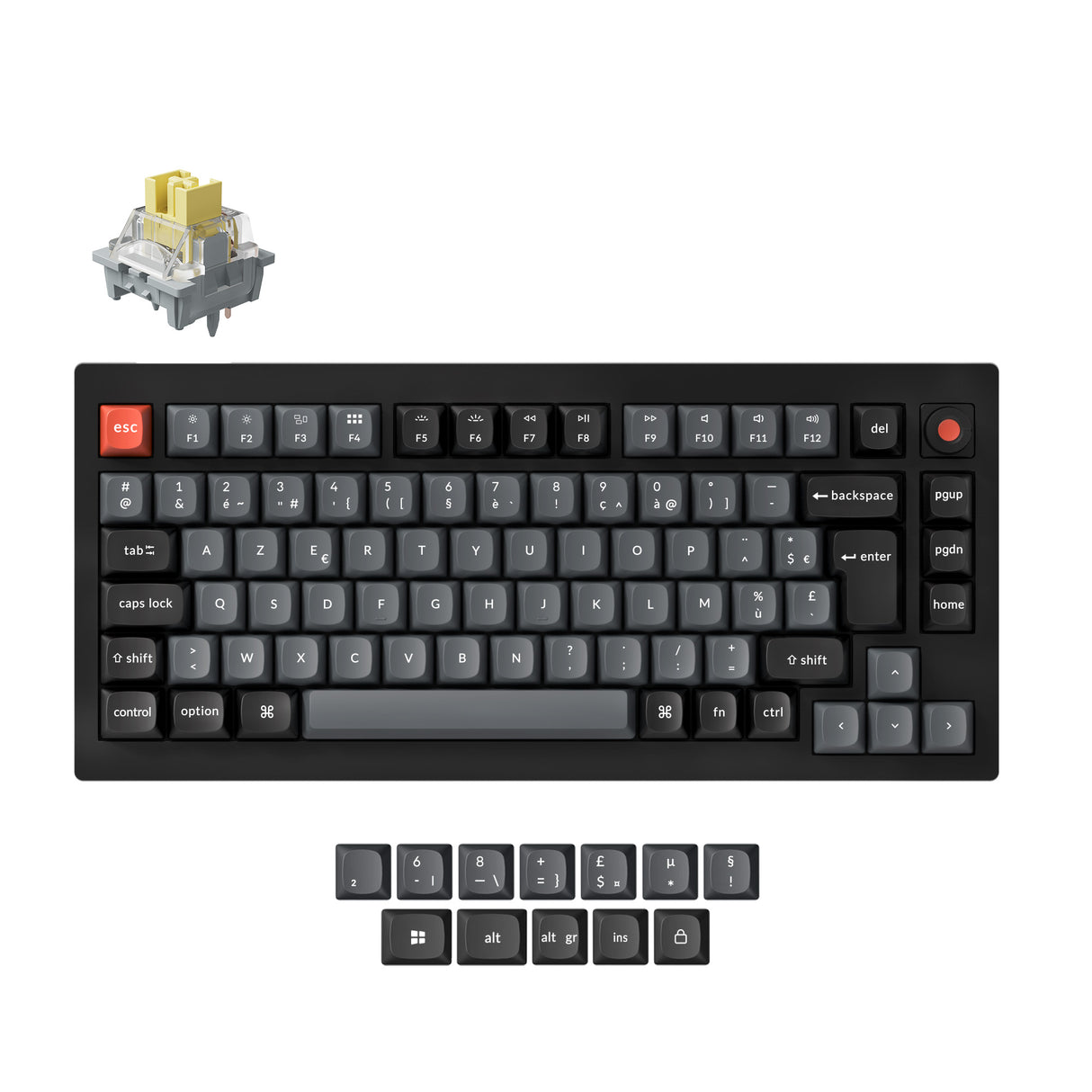 Keychron V1 8K QMK Wired Custom Mechanical Keyboard ISO Layout Collection