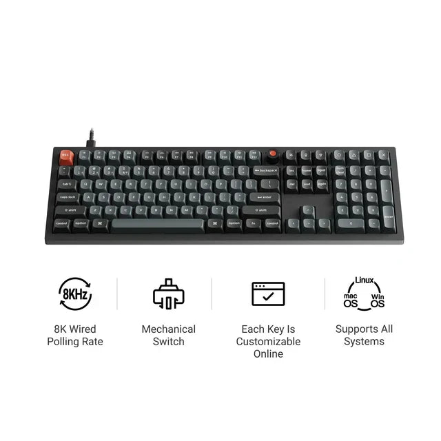 Keychron V6 8K QMK Kabelgebundene Custom-Mechanische Tastatur ISO-Layout-Kollektion