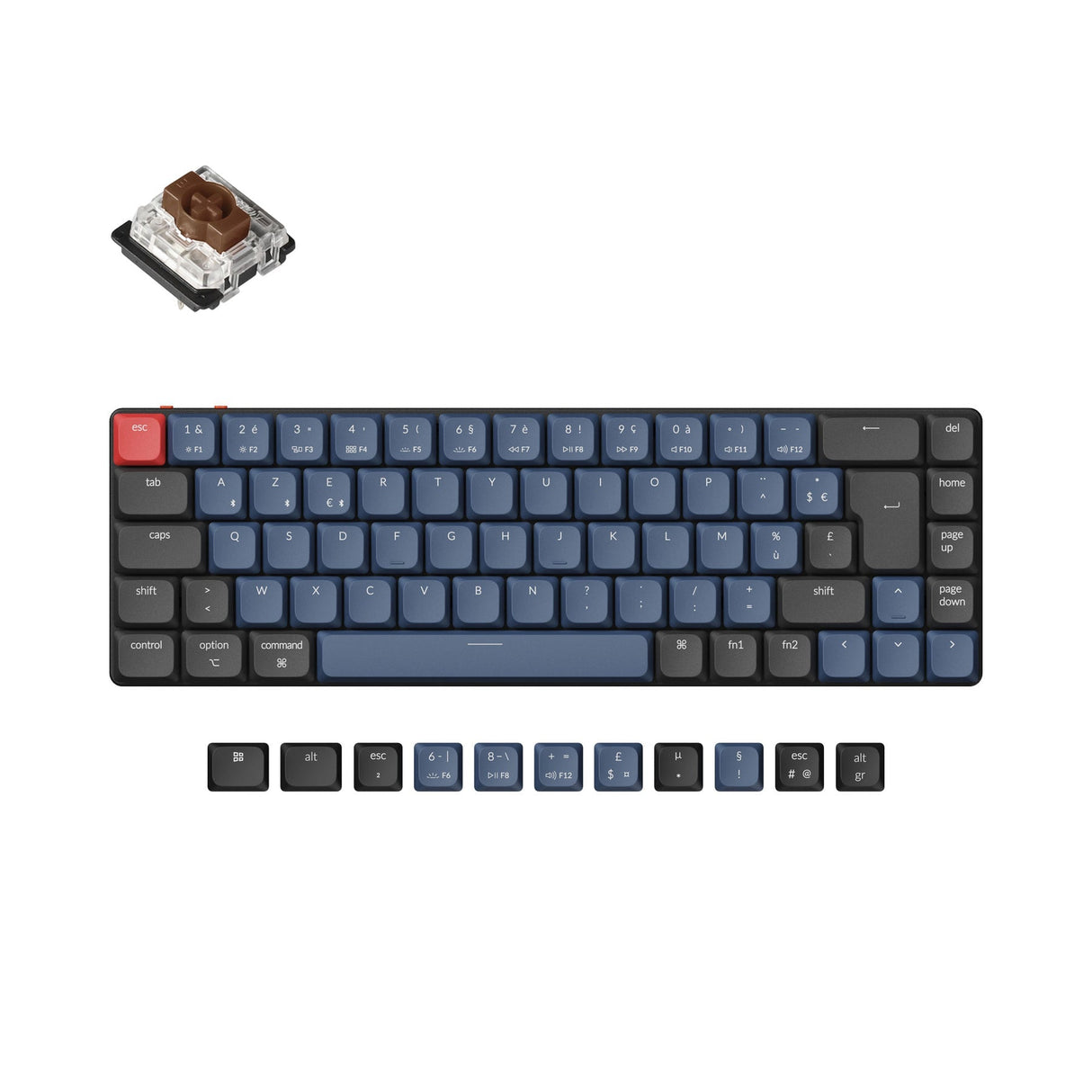 Keychron K7 Pro QMK/VIA kabellose, individuell anpassbare mechanische Tastatur - ISO-Layout-Sammlung