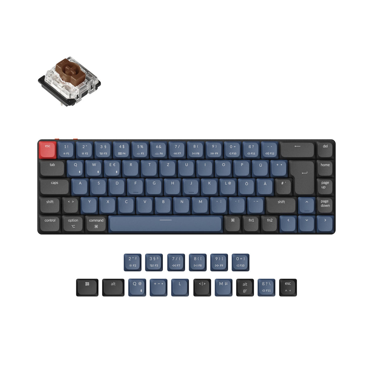 Keychron K7 Pro QMK/VIA kabellose, individuell anpassbare mechanische Tastatur - ISO-Layout-Sammlung