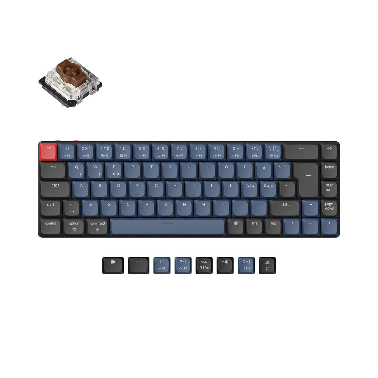 Keychron K7 Pro QMK/VIA kabellose, individuell anpassbare mechanische Tastatur - ISO-Layout-Sammlung