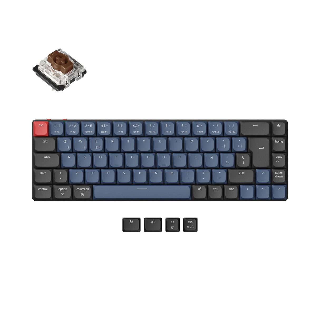 Keychron K7 Pro QMK/VIA kabellose, individuell anpassbare mechanische Tastatur - ISO-Layout-Sammlung