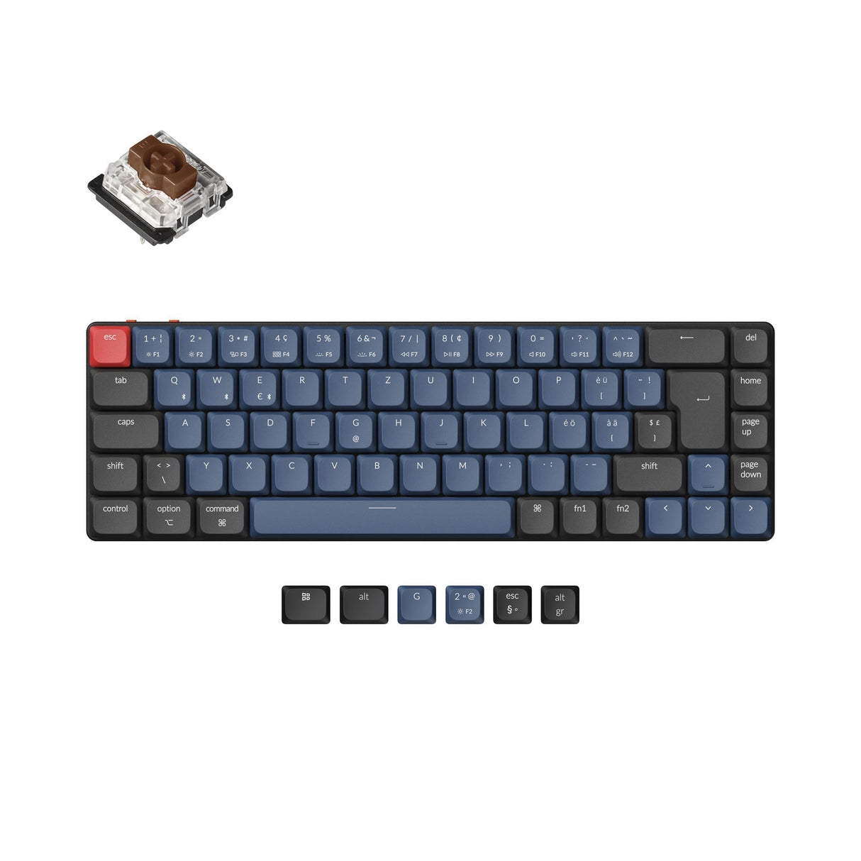 Keychron K7 Pro QMK/VIA kabellose, individuell anpassbare mechanische Tastatur - ISO-Layout-Sammlung