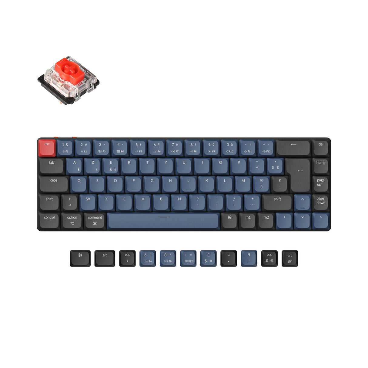 Keychron K7 Pro QMK/VIA kabellose, individuell anpassbare mechanische Tastatur - ISO-Layout-Sammlung