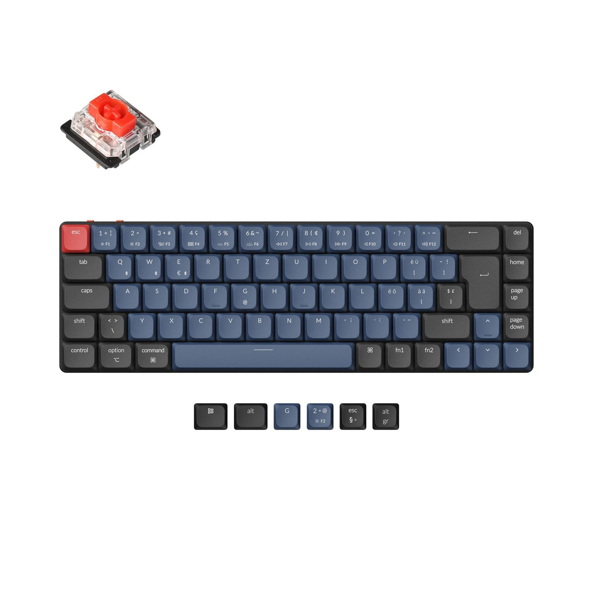 Keychron K7 Pro QMK/VIA kabellose, individuell anpassbare mechanische Tastatur - ISO-Layout-Sammlung
