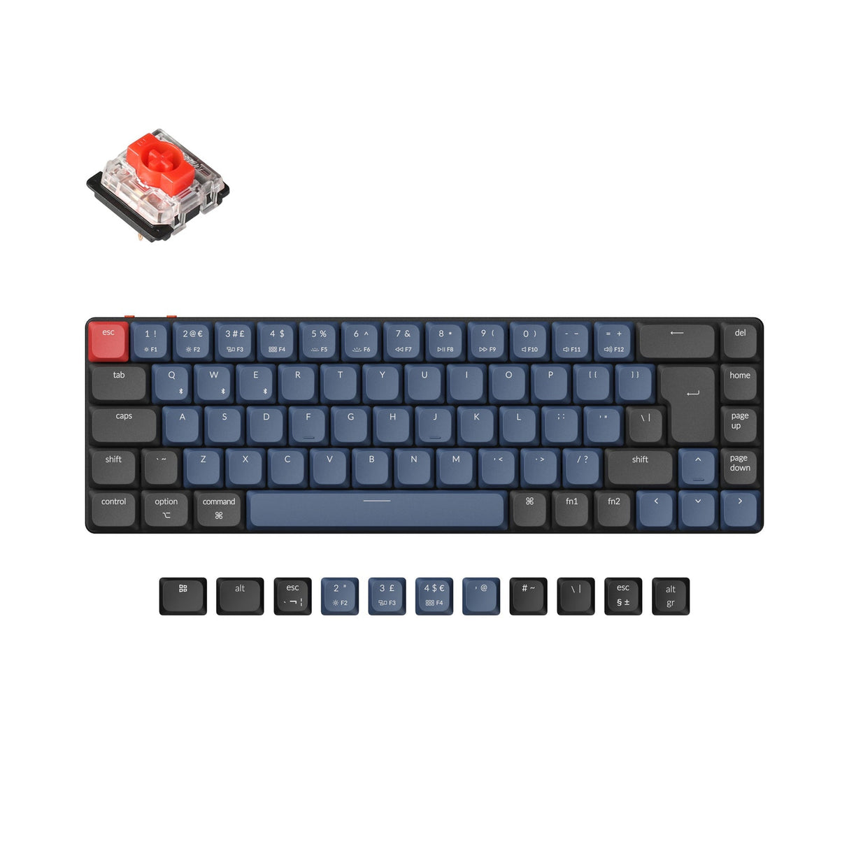 Keychron K7 Pro QMK/VIA kabellose, individuell anpassbare mechanische Tastatur - ISO-Layout-Sammlung