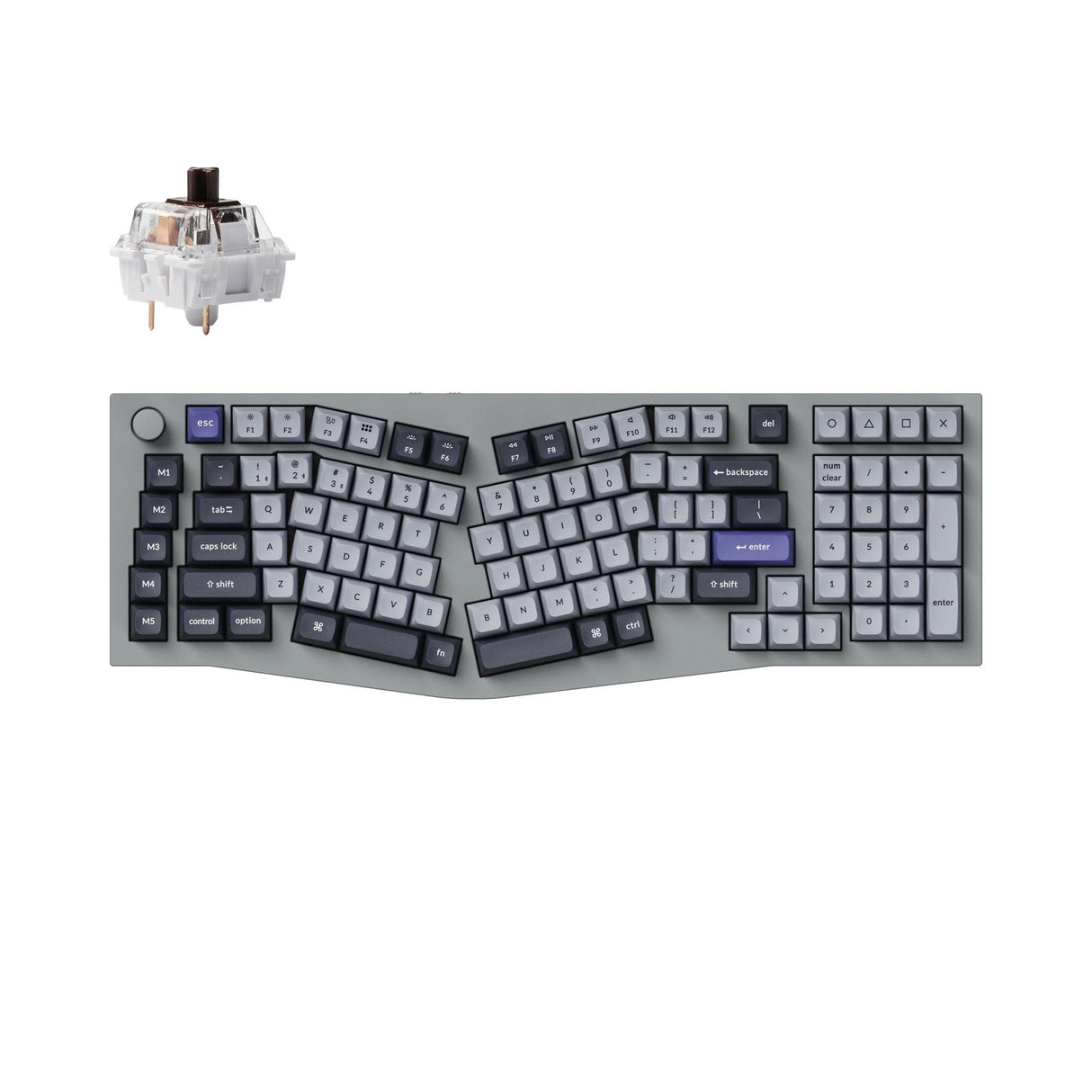 Keychron Q13 Pro (Alice Layout) QMK/VIA Kabellose, individuell anpassbare mechanische Tastatur (US-Layout)
