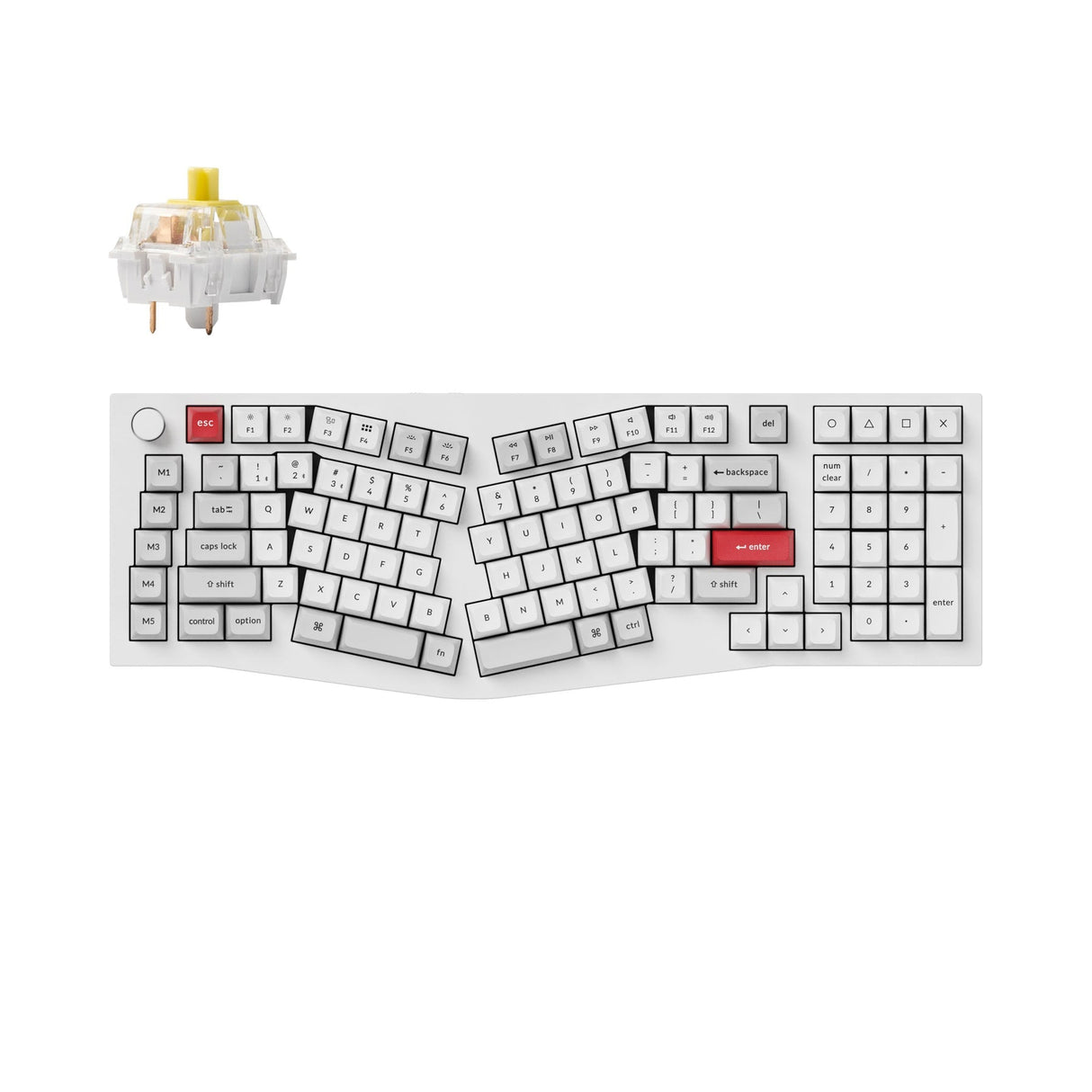 Keychron Q13 Pro (Alice Layout) QMK/VIA Kabellose, individuell anpassbare mechanische Tastatur (US-Layout)