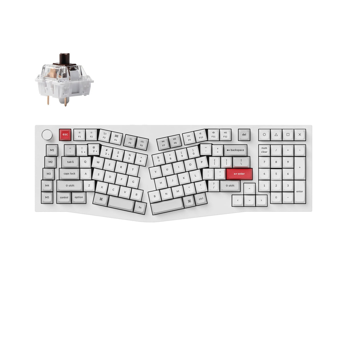 Keychron Q13 Pro (Alice Layout) QMK/VIA Kabellose, individuell anpassbare mechanische Tastatur (US-Layout)