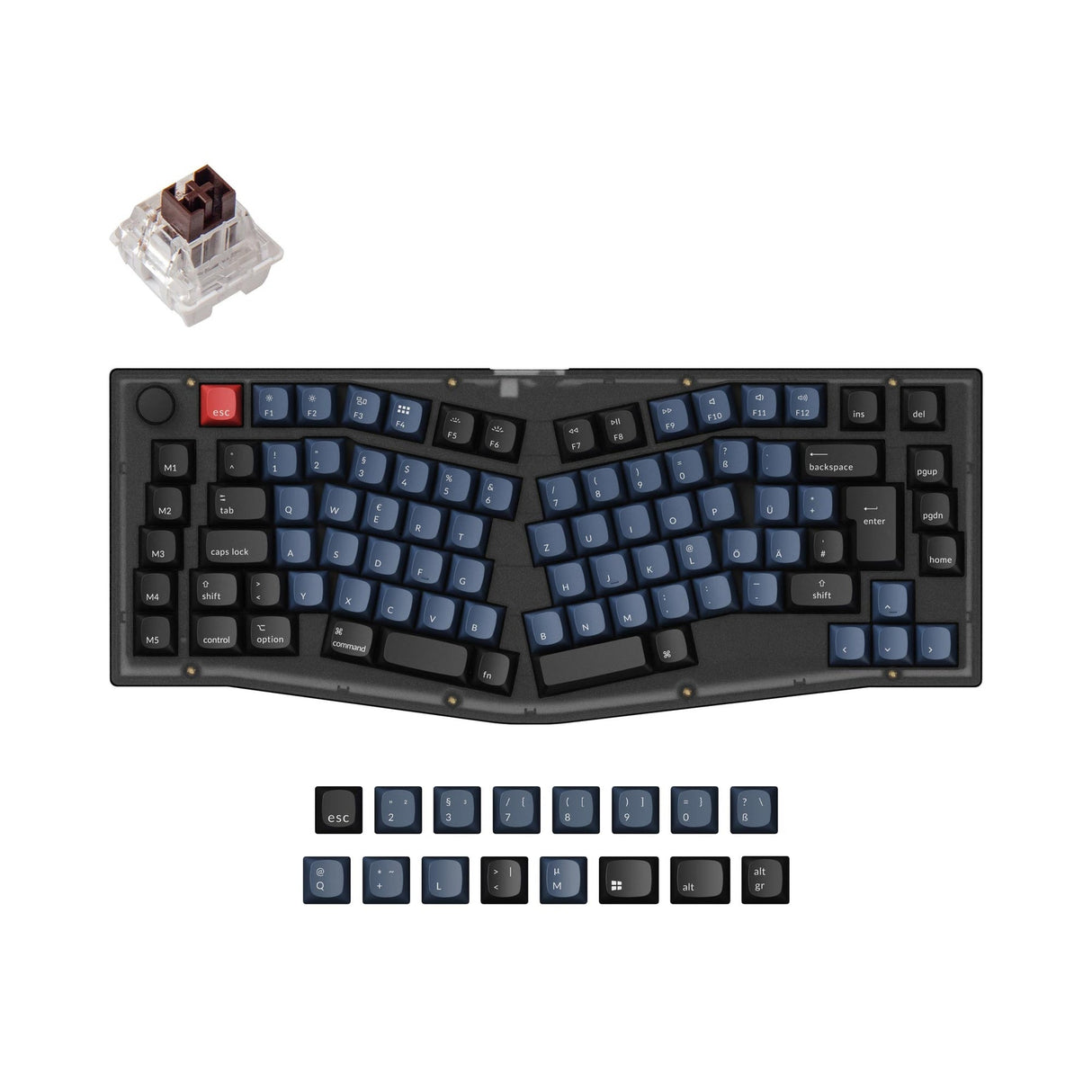 Keychron V10 (Alice-Layout) ISO-Layoutsammlung für benutzerdefinierte mechanische QMK-Tastaturen