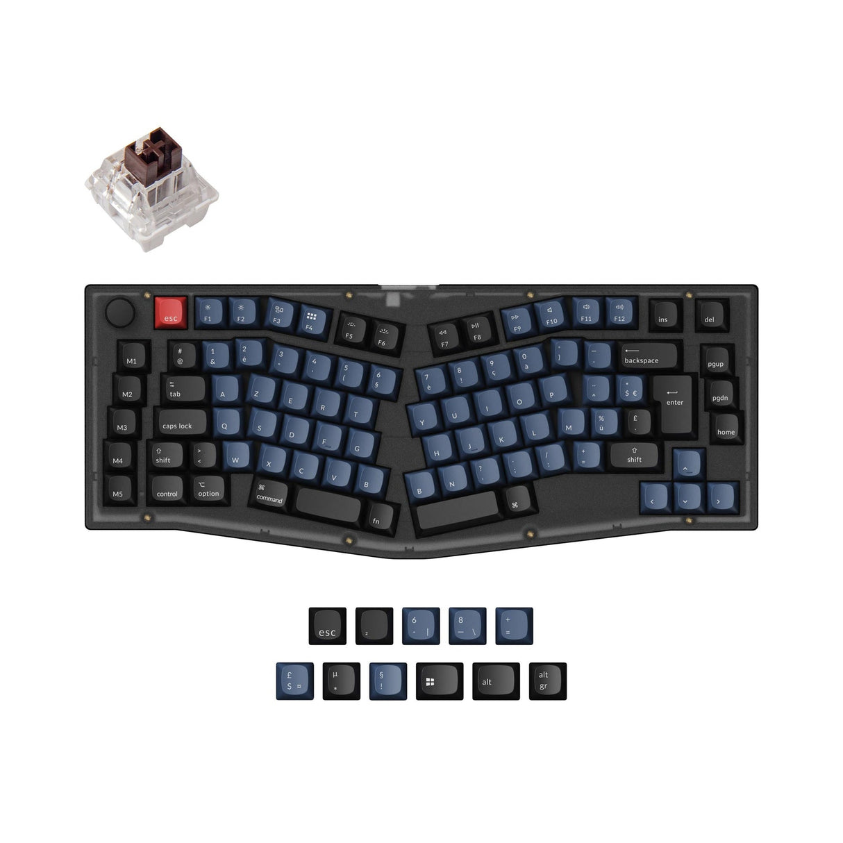 Keychron V10 (Alice-Layout) ISO-Layoutsammlung für benutzerdefinierte mechanische QMK-Tastaturen
