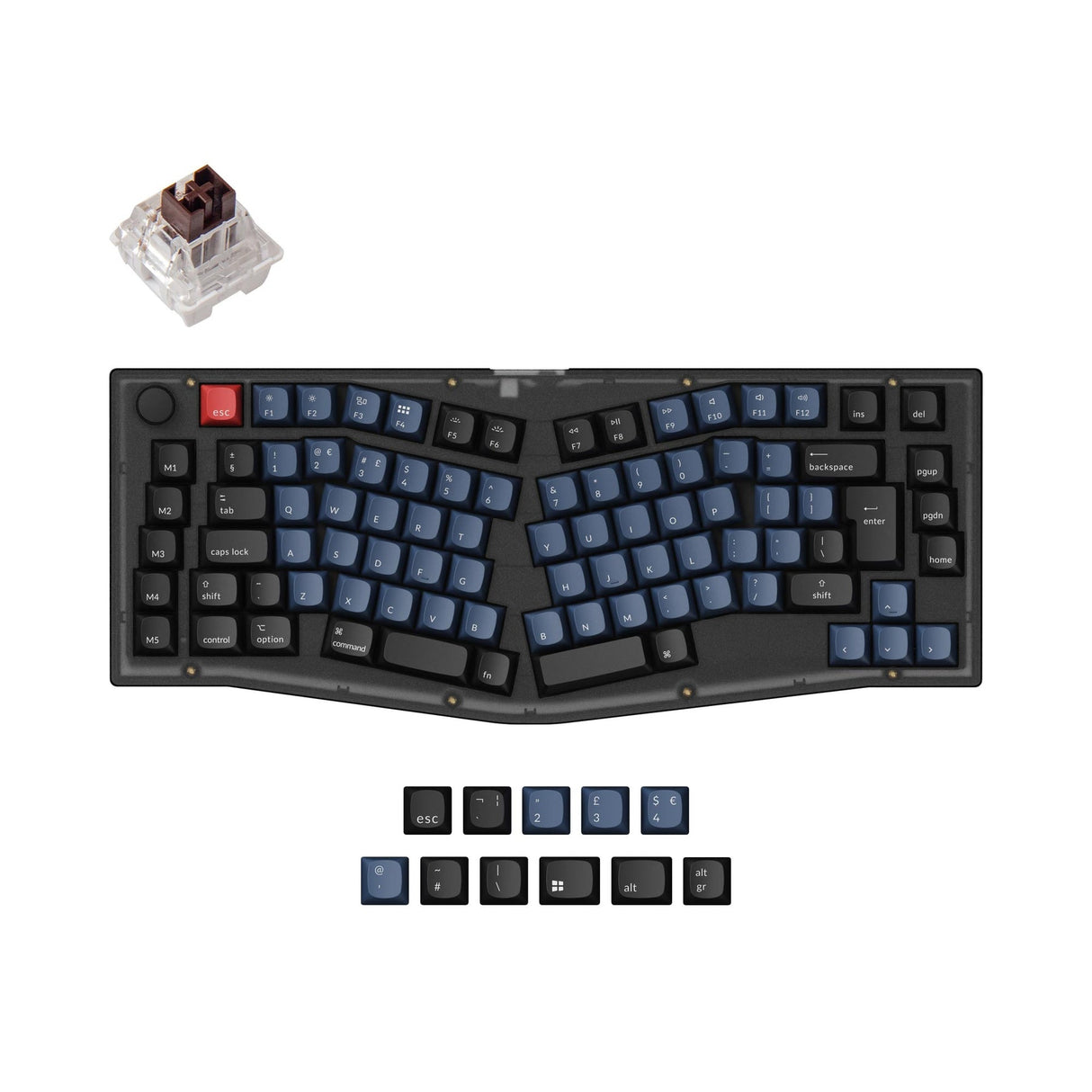 Keychron V10 (Alice-Layout) ISO-Layoutsammlung für benutzerdefinierte mechanische QMK-Tastaturen