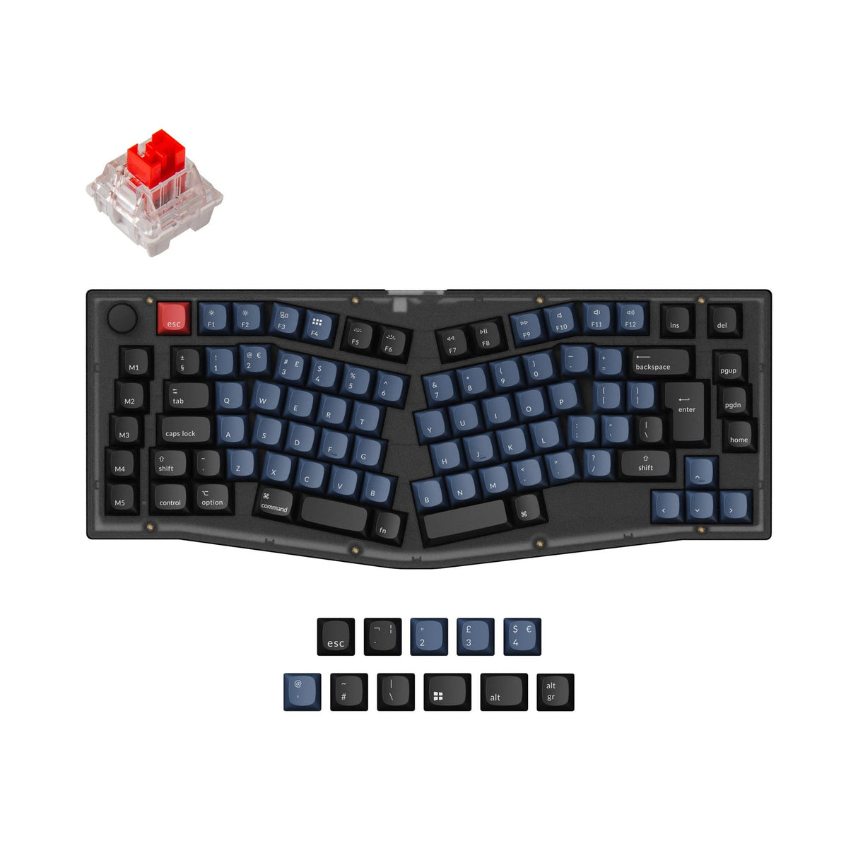 Keychron V10 (Alice-Layout) ISO-Layoutsammlung für benutzerdefinierte mechanische QMK-Tastaturen