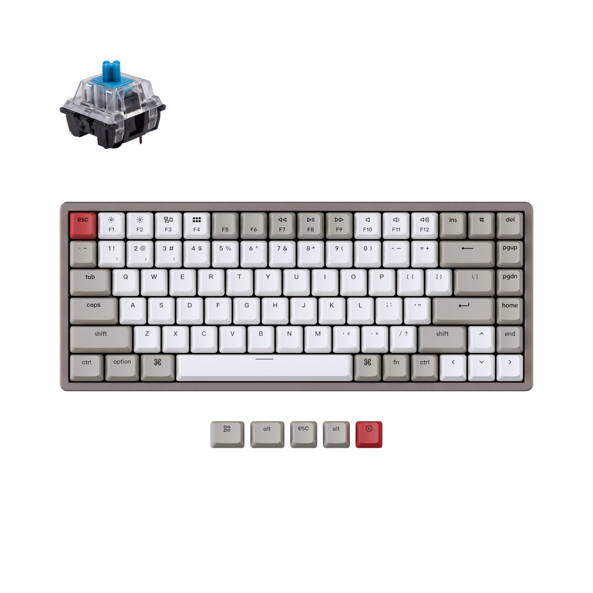 Keychron K2 Nicht-Beleuchtete Kabellose Mechanische Tastatur (US ANSI-Layout)