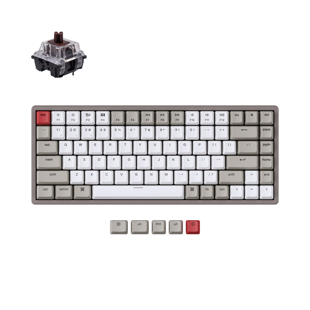 Keychron K2 Nicht-Beleuchtete Kabellose Mechanische Tastatur (US ANSI-Layout)
