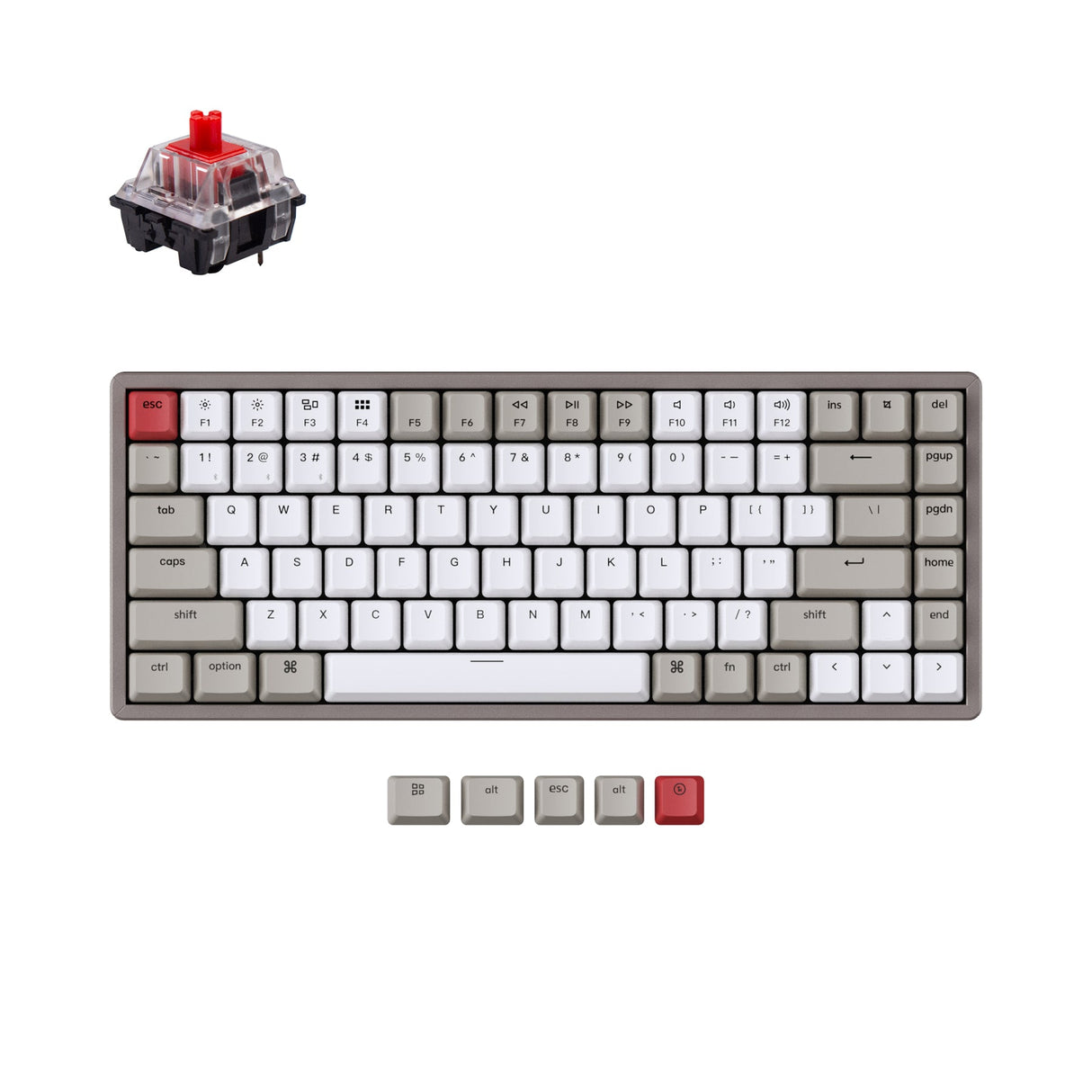 Keychron K2 Nicht-Beleuchtete Kabellose Mechanische Tastatur (US ANSI-Layout)