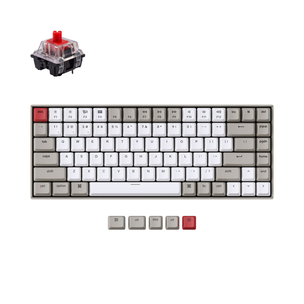 Keychron K2 Nicht-Beleuchtete Kabellose Mechanische Tastatur (US ANSI-Layout)