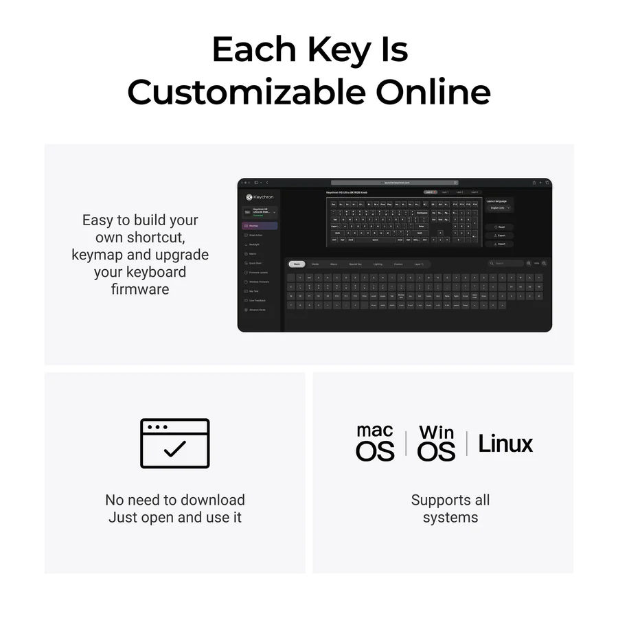 Keychron V6 Ultra 8K Wireless Custom Mechanical Keyboard(US ANSI Layout)