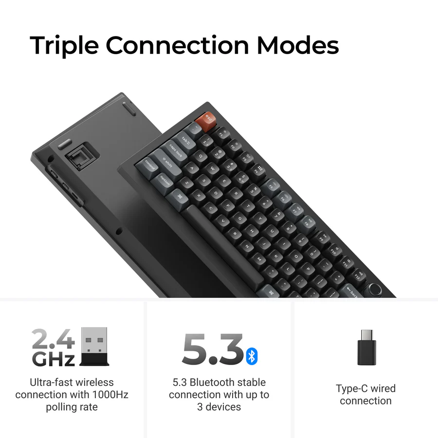 Keychron V3 Ultra 8K Wireless Custom Mechanical Keyboard(US ANSI Layout)