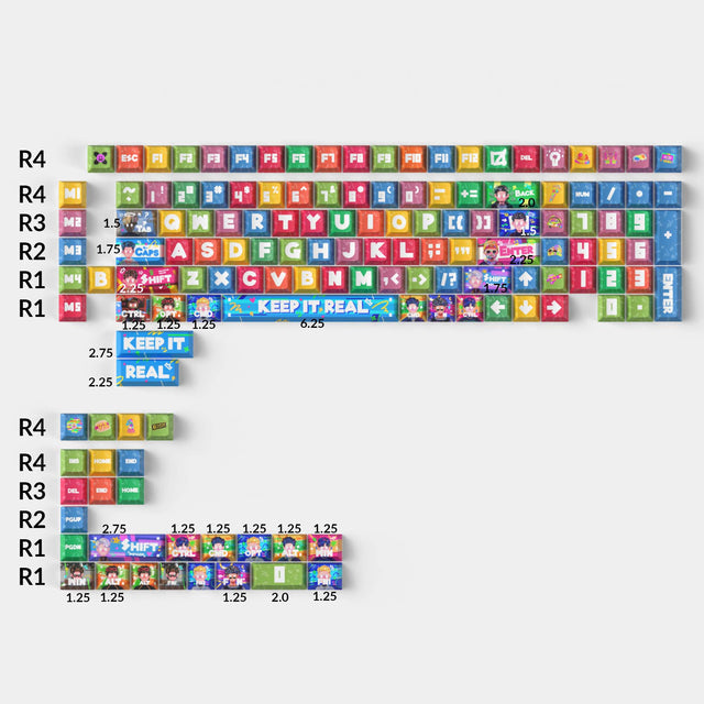 Rapper – Cherry Profile Dye-Sub PBT Komplett-Tastenkappen-Set