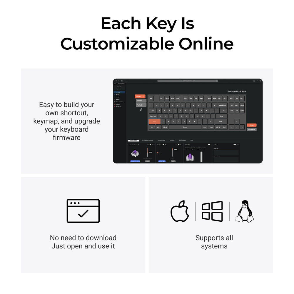 Keychron K8 HE Wireless Magnetic Switch Custom Keyboard ISO Layout Collection