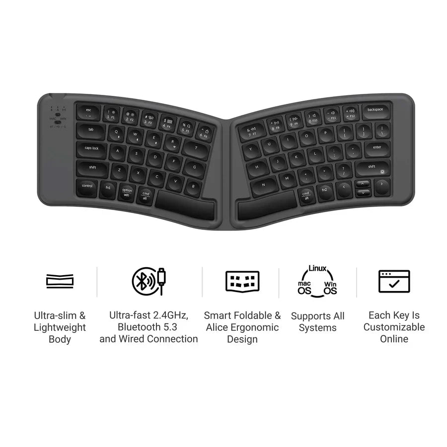 Keychron B11 Pro Ultra-Slim Wireless Foldable Keyboard(ANSI US Layout)
