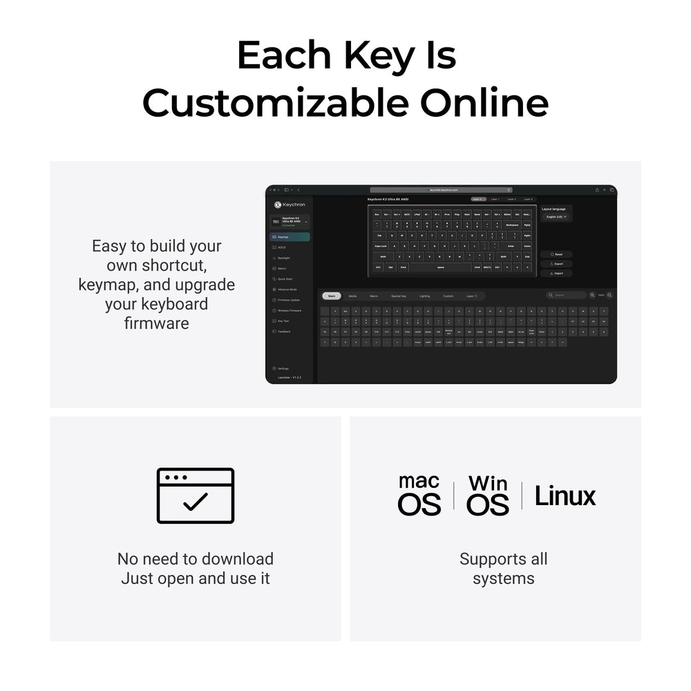 Keychron K1 Ultra 8K Wireless Custom Mechanical Keyboard(ANSI US Layout)