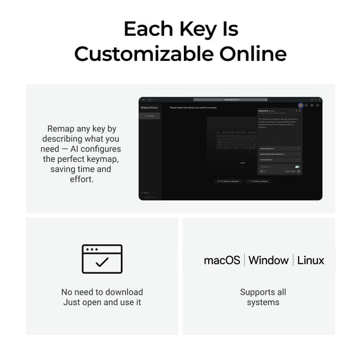 Browser-based keyboard customization with AI key remapping.