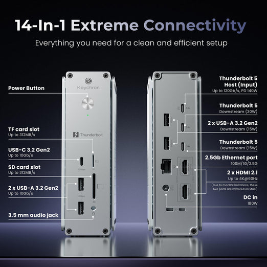 Keychron Thunderbolt 5 Dock (14-in-1)