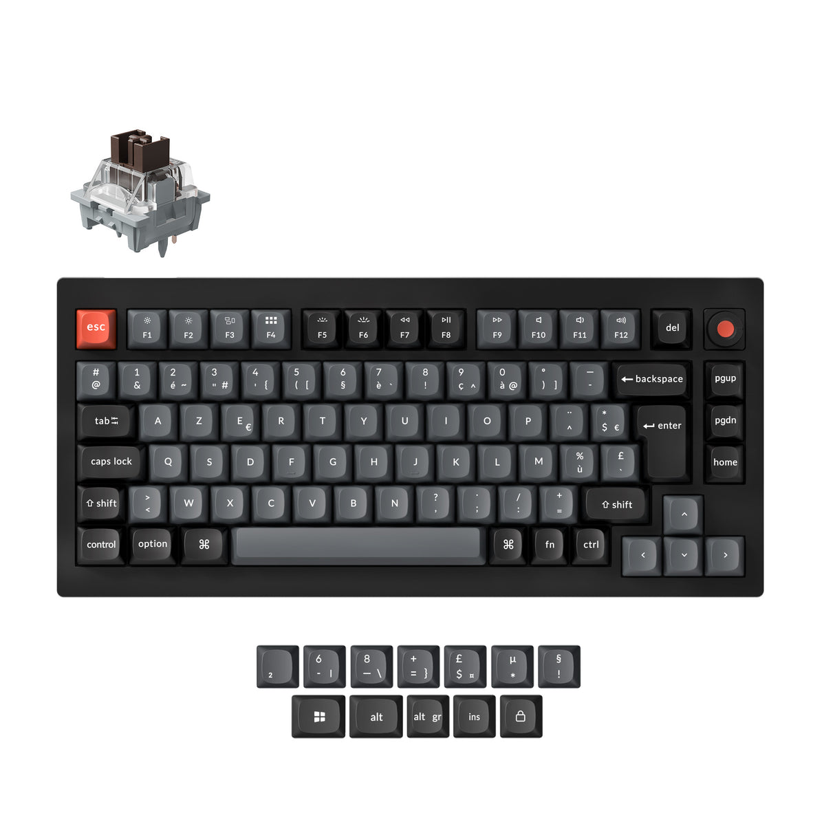 Keychron V1 8K QMK Wired Custom Mechanical Keyboard ISO Layout Collection