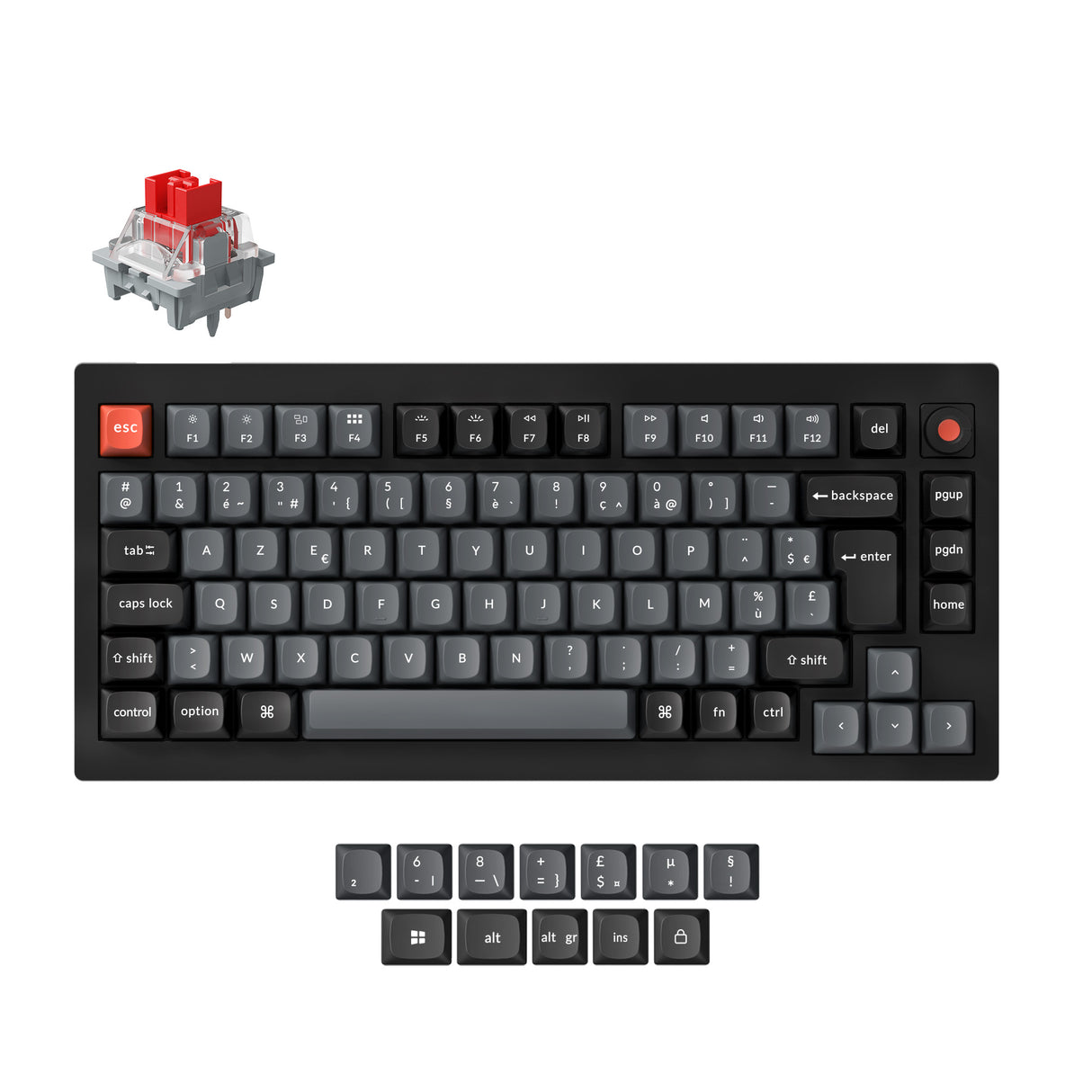 Keychron V1 8K QMK Wired Custom Mechanical Keyboard ISO Layout Collection