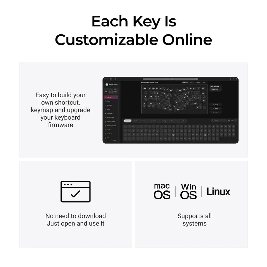 Keychron V10 Ultra 8K Wireless Custom Mechanical Keyboard(US ANSI Layout)