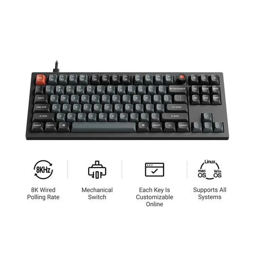 Keychron V3 8K QMK Wired Custom Mechanical Keyboard(ANSI US Layout)