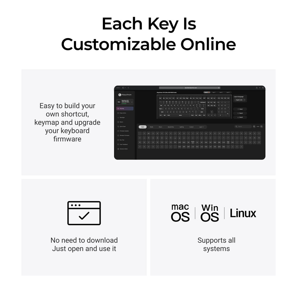 Keychron V6 Ultra 8K Wireless Custom Mechanical Keyboard ISO Layout Collection