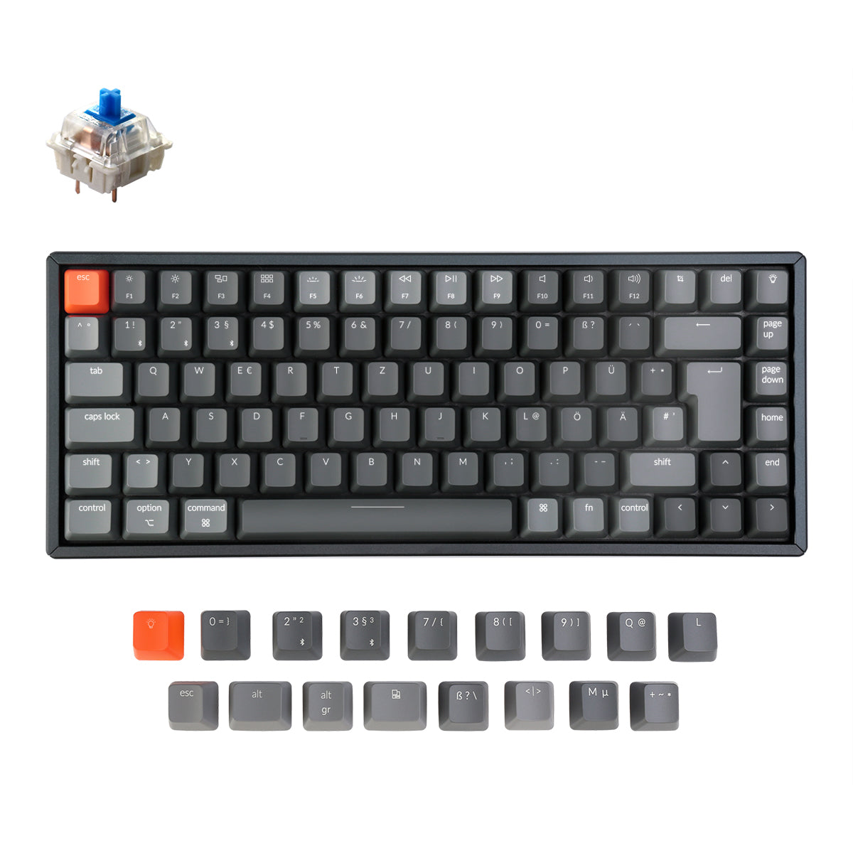 Kabellose mechanische Tastatur Keychron K2 (deutsches ISO-DE-Layout) – Version 2