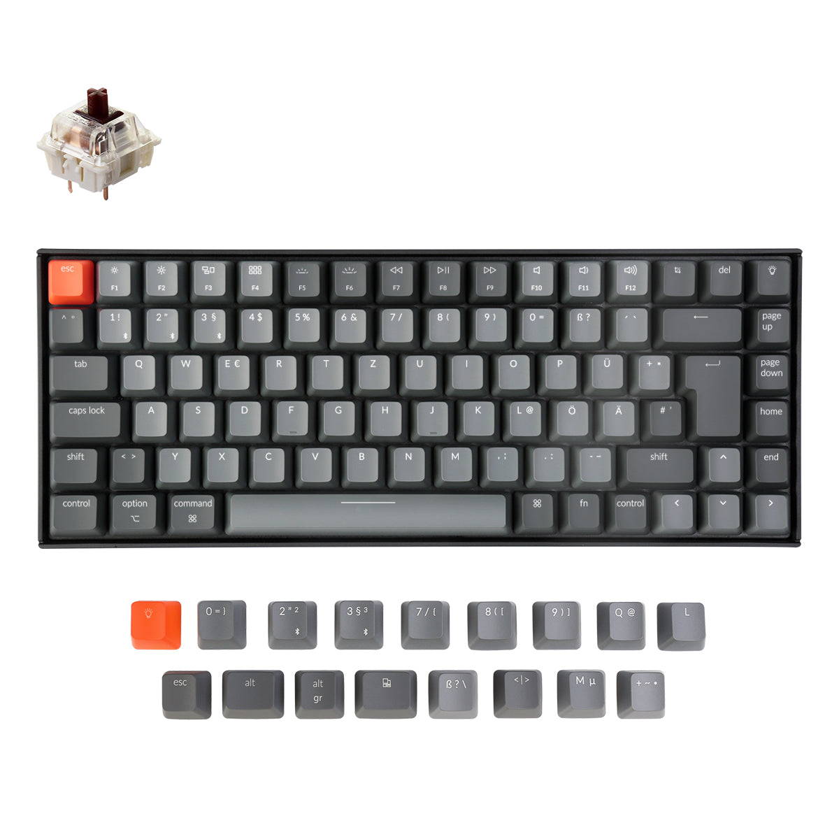 Kabellose mechanische Tastatur Keychron K2 (deutsches ISO-DE-Layout) – Version 2