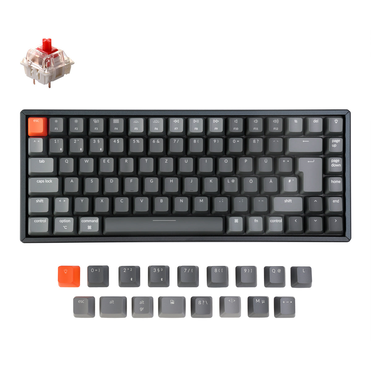 Kabellose mechanische Tastatur Keychron K2 (deutsches ISO-DE-Layout) – Version 2