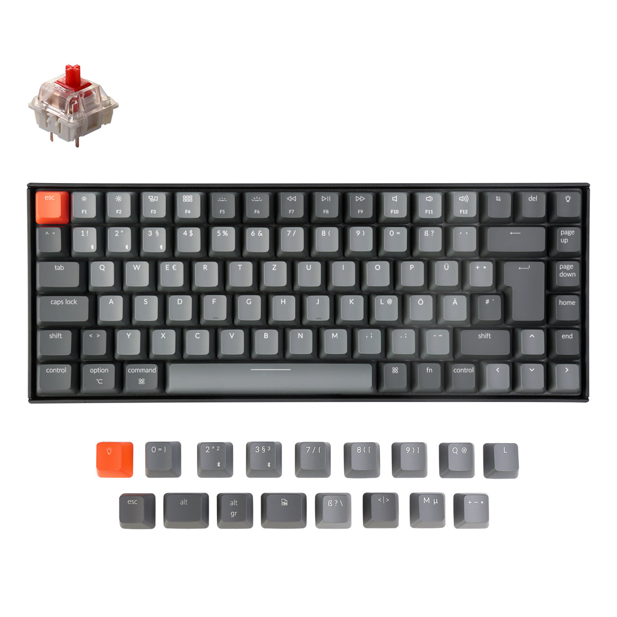 Kabellose mechanische Tastatur Keychron K2 (deutsches ISO-DE-Layout) – Version 2