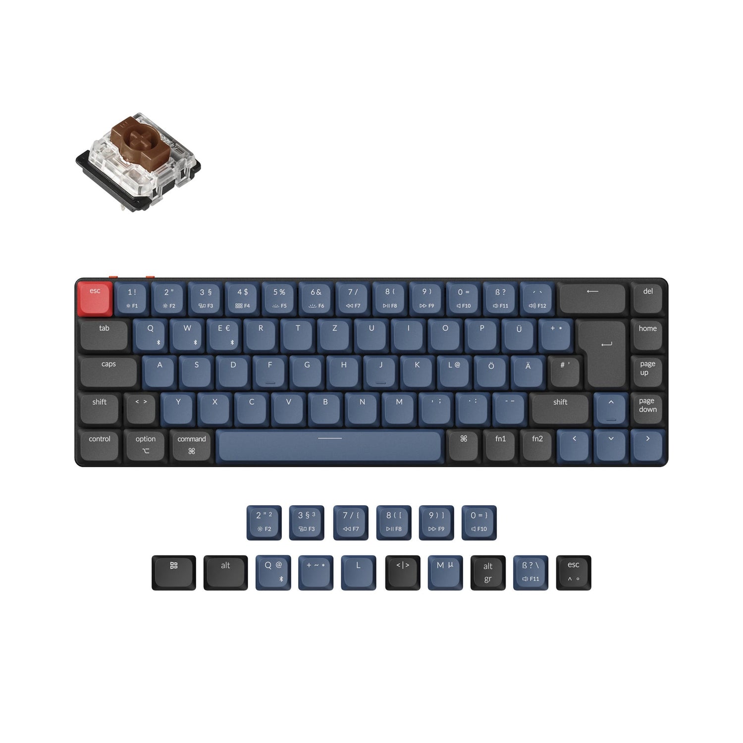 Keychron K7 Pro QMK/VIA kabellose, individuell anpassbare mechanische Tastatur - ISO-Layout-Sammlung