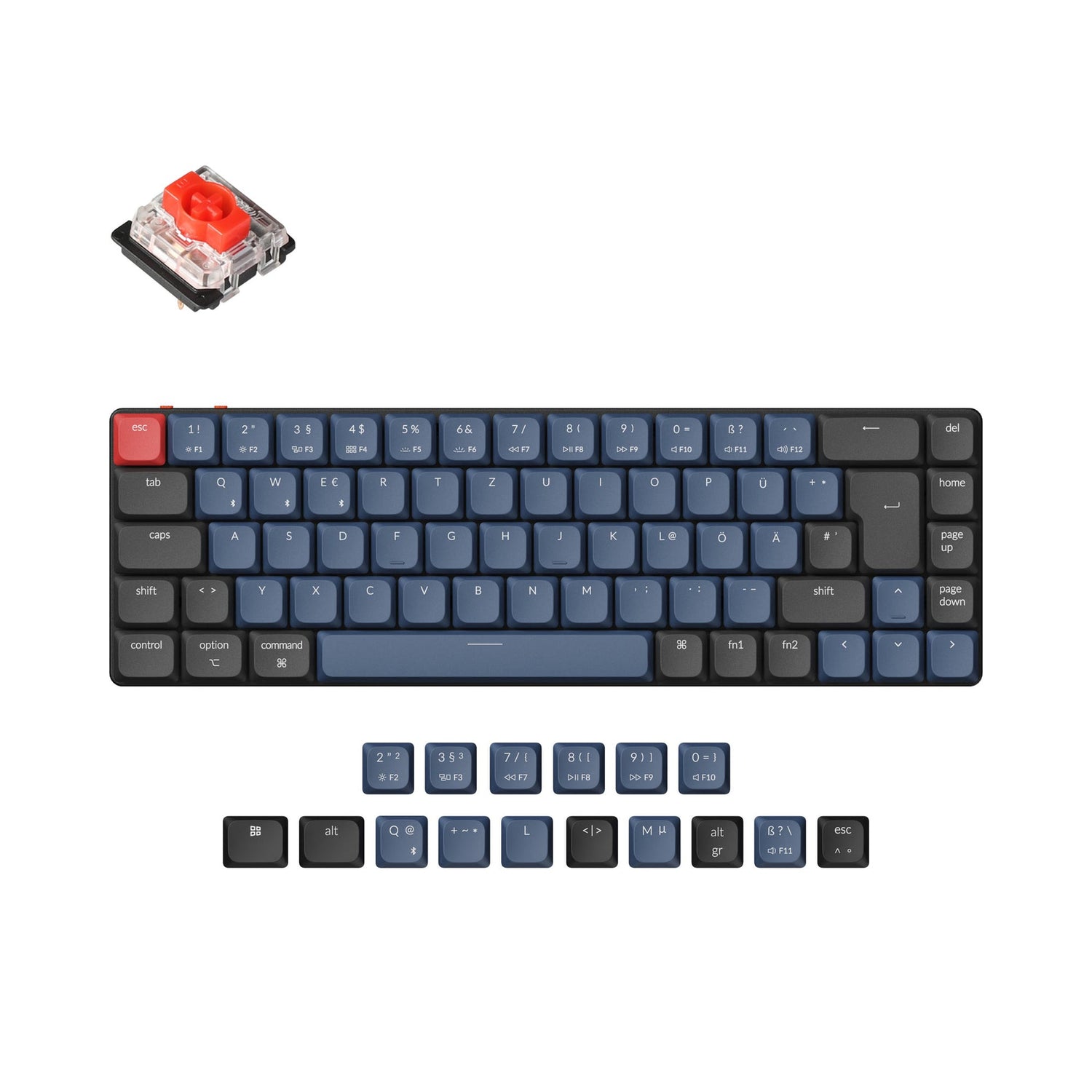 Keychron K7 Pro QMK/VIA kabellose, individuell anpassbare mechanische Tastatur - ISO-Layout-Sammlung