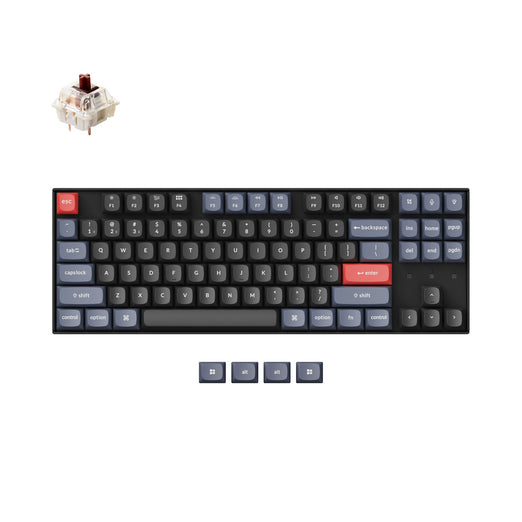 Keychron K8 Pro QMK/VIA Wireless Mechanical Keyboard for Mac Windows PBT keycaps PCB screw-in stabilizer hot-swappable Gateron G-Pro mechanical brown switch